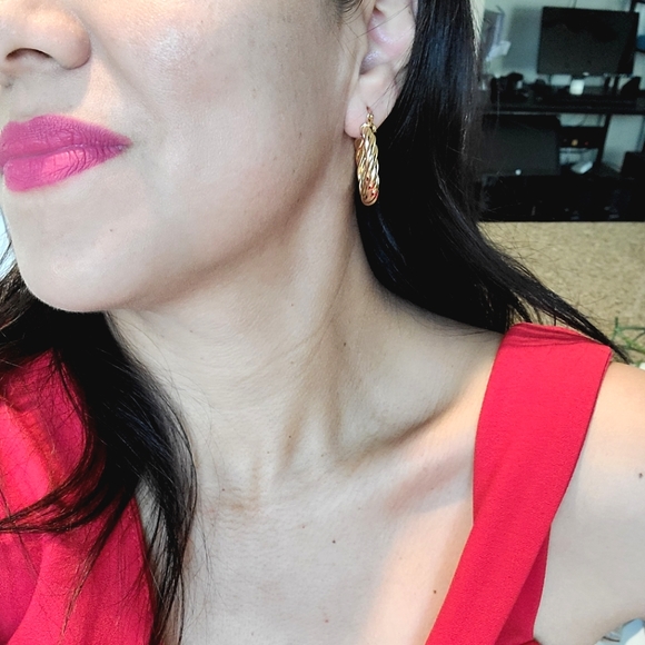 Gold earring hoops - Picture 2 of 6